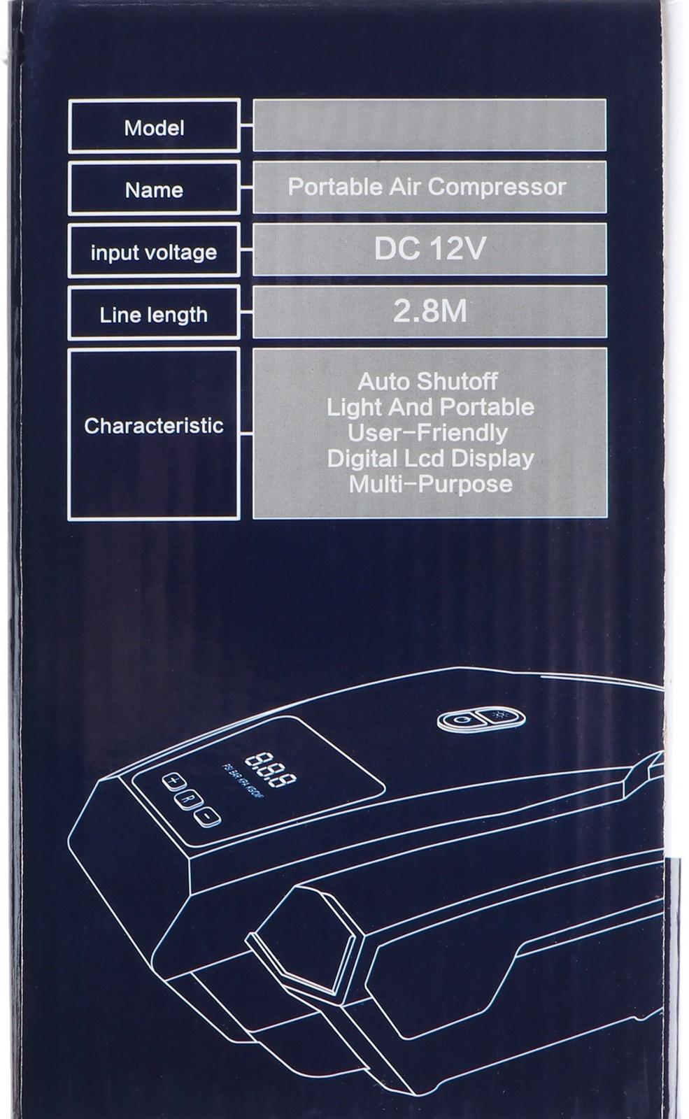 Компрессор автомобильный 12 В, 22 л/мин, провод 2,8 м