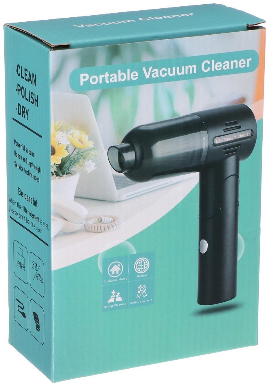 Пылесос автомобильный, мини, беспроводной, 2 насадки, 50 Вт, 12 В