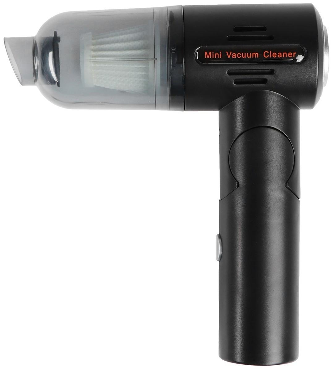 Пылесос автомобильный, мини, беспроводной, 2 насадки, 50 Вт, 12 В