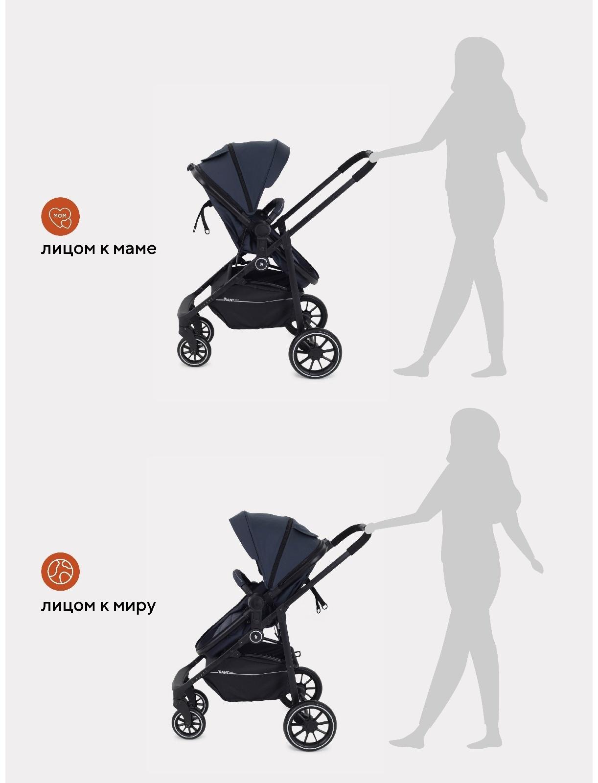 Коляска - трансформер RANT BASIC AZURE, цвет графит