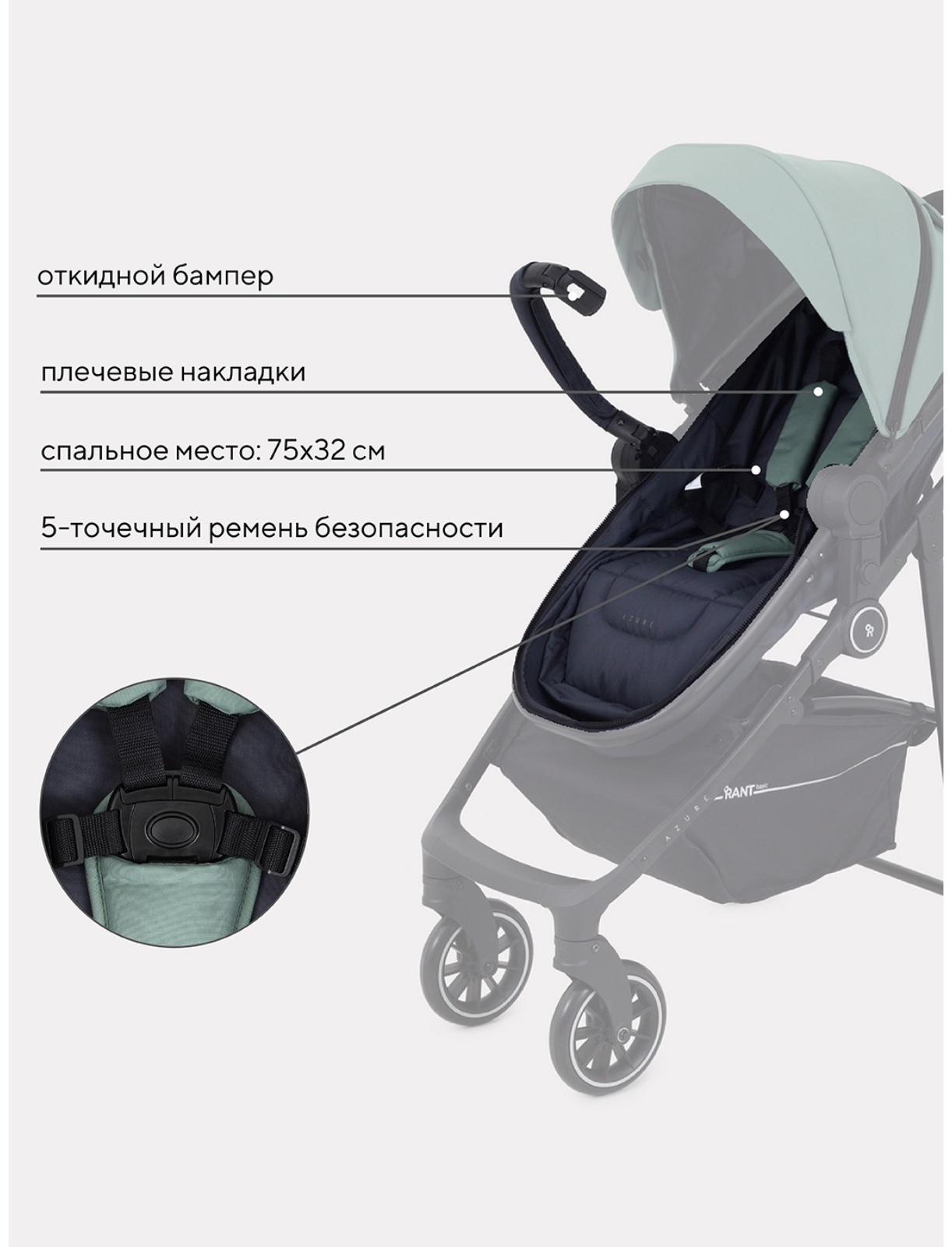 Коляска - трансформер RANT BASIC AZURE, цвет зеленый