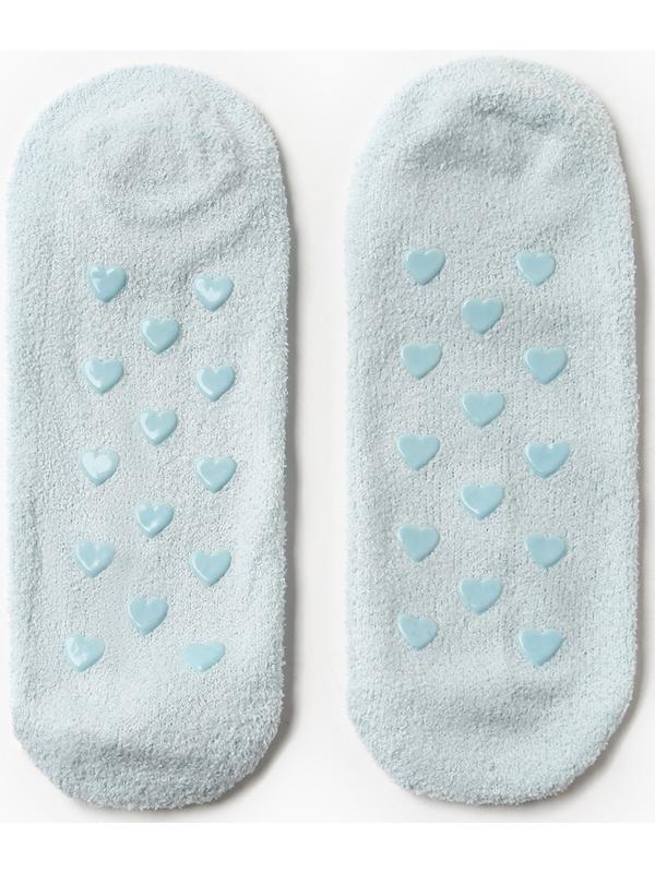 Носки женские укороченные нескользящие, цвет голубой, размер 36-39