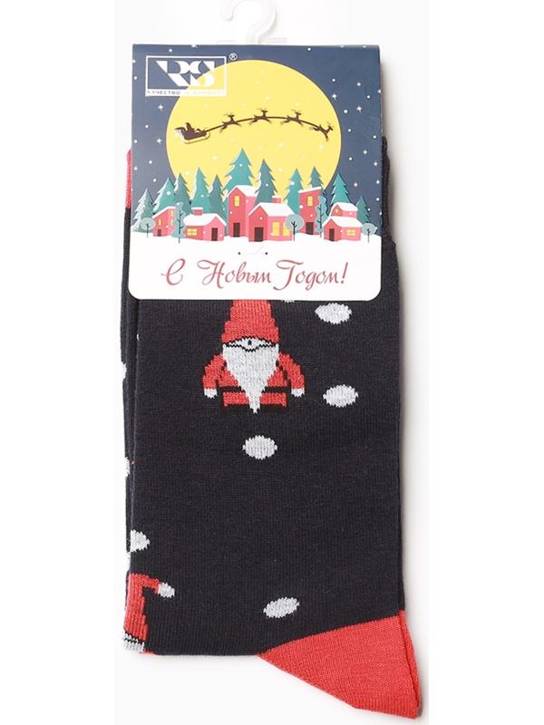 Носки мужские Дед мороз, цвет тёмно-синий, размер 40-44