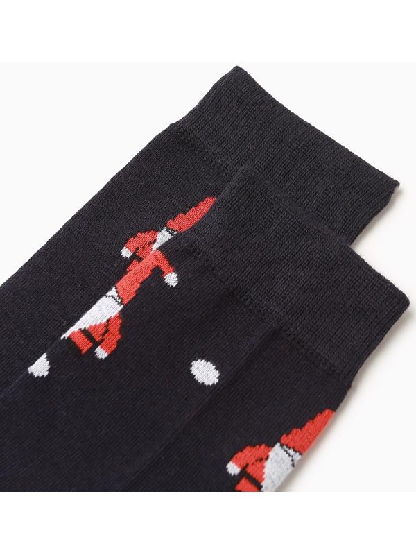 Носки мужские Дед мороз, цвет тёмно-синий, размер 40-44