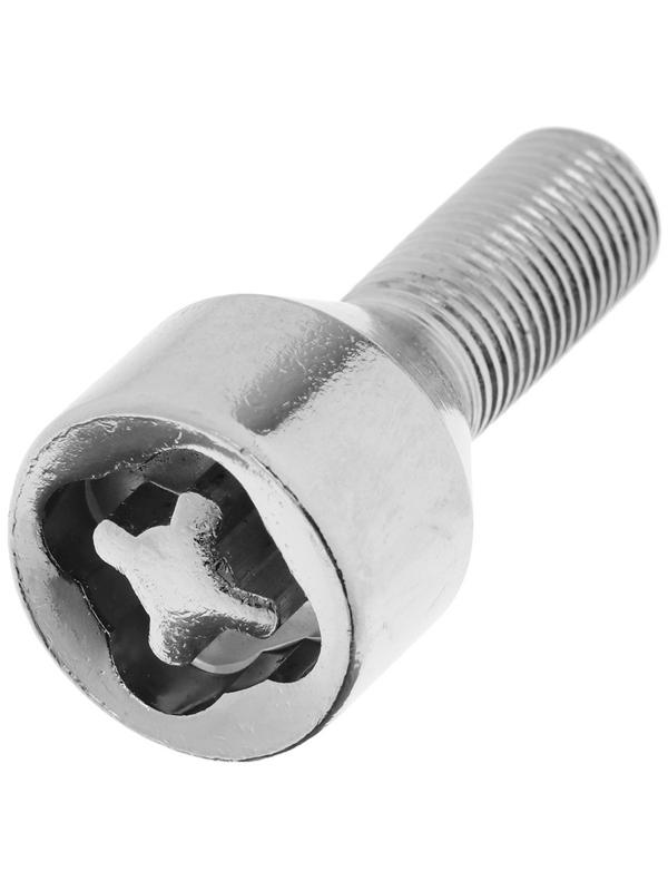 Болт секретный M12 x 1,25, длина 48/25 мм, конус, 4 шт + 1 ключ, CH, JN-613