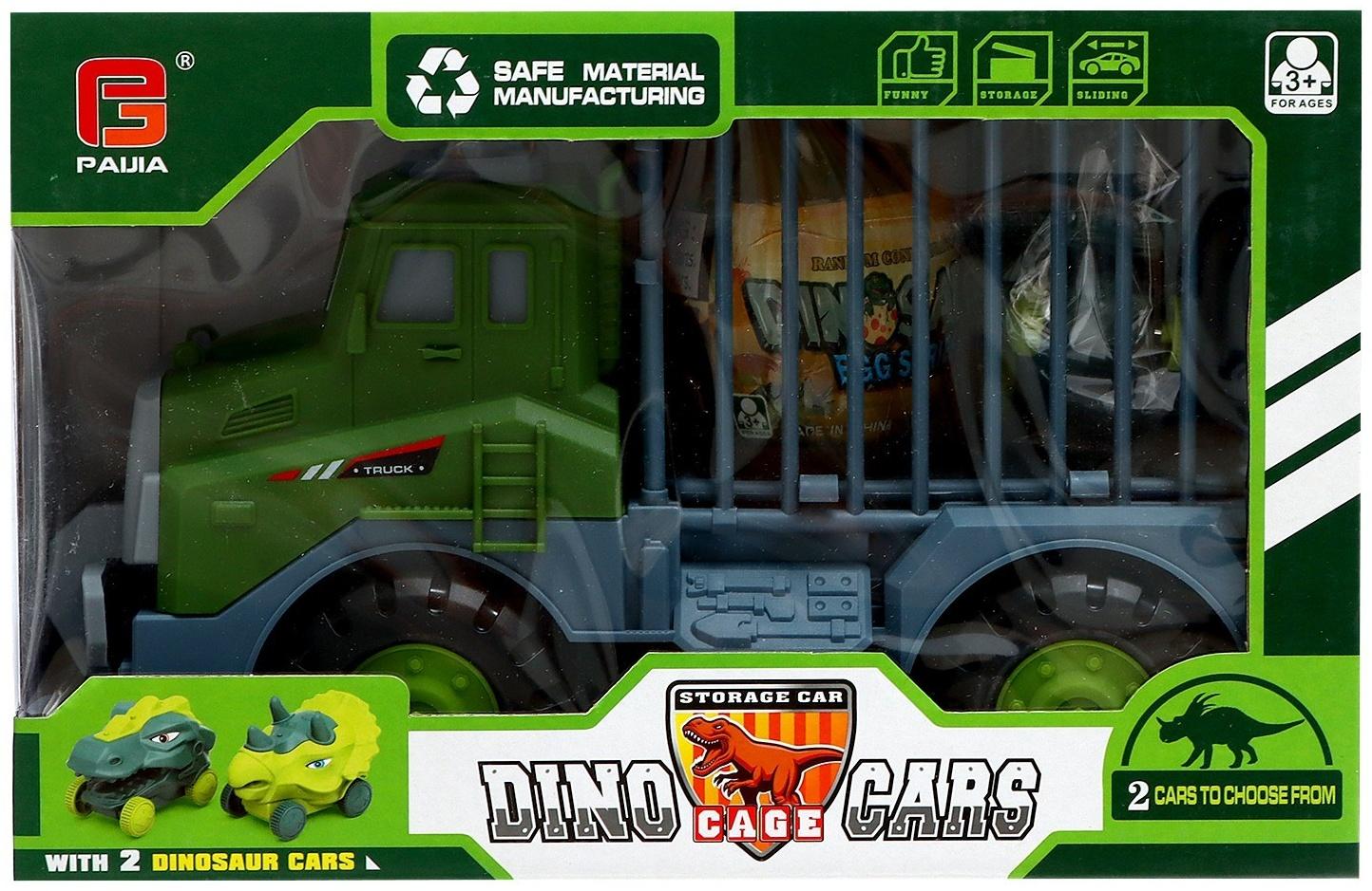 Грузовик-парковка «ДиноTruck», 2 машинки-динозавра в клетке