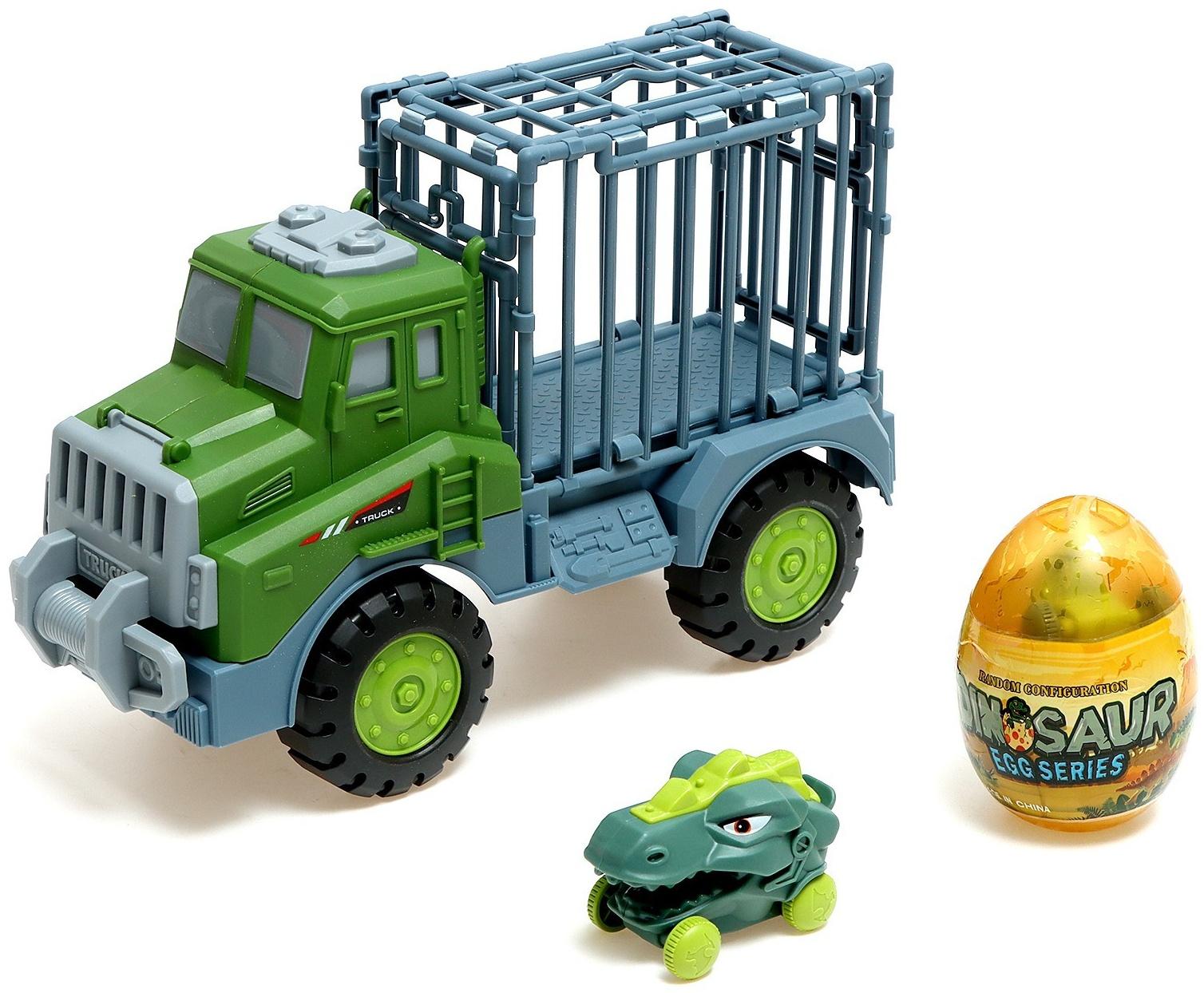 Грузовик-парковка «ДиноTruck», 2 машинки-динозавра в клетке