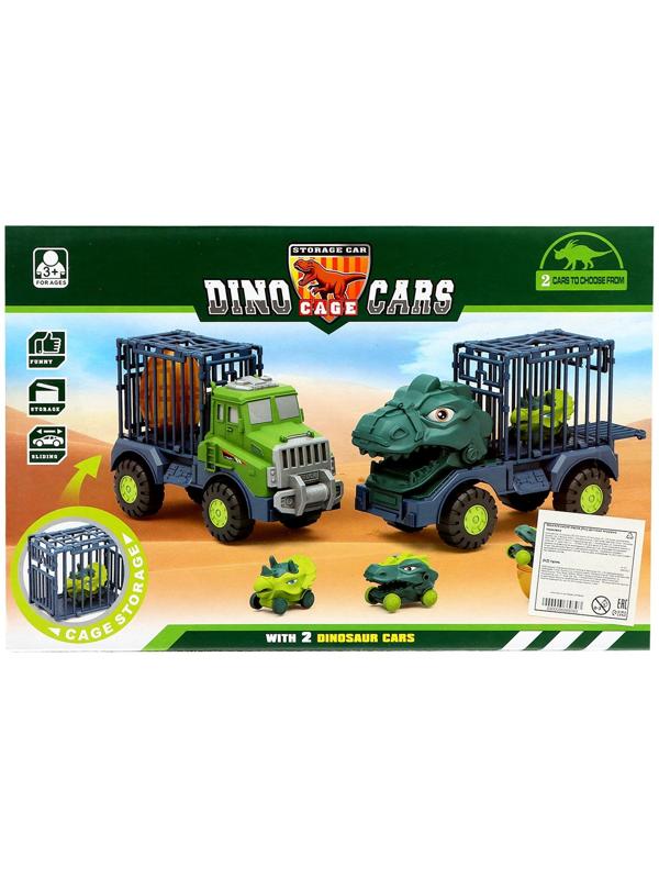 Грузовик-парковка «ДиноTruck», 2 машинки-динозавра в клетке