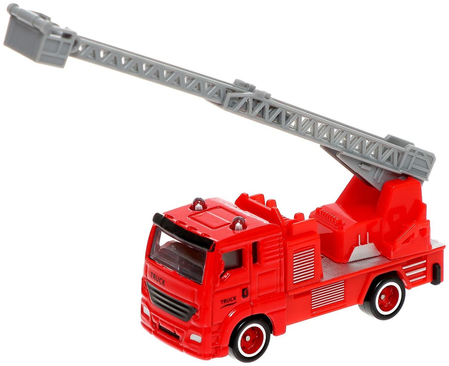 Парковка «Пожарная», с подъёмом, машинка опускается с кнопки, звонит колокол, МИКС