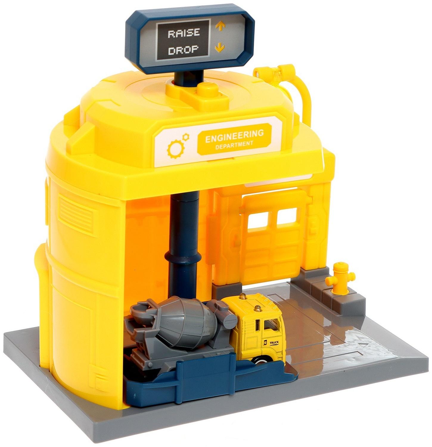 Парковка «Строительный лифт», с подъёмом, машинка опускается с кнопки, звонит колокол, МИКС