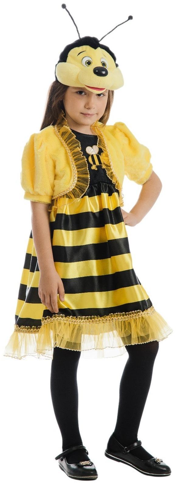 Карнавальный набор «Пчёлка», платье, жилет, шапка-маска, рост 122-128, 4-7 лет