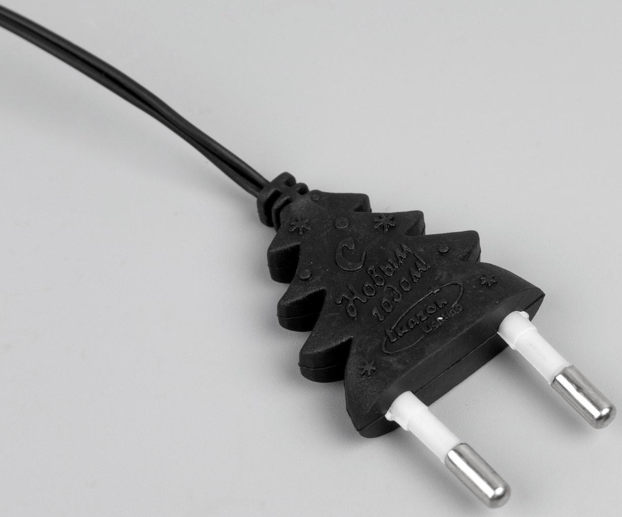 Удлинитель для комнатных гирлянд, 5 м, тёмная нить, УМС-вилка