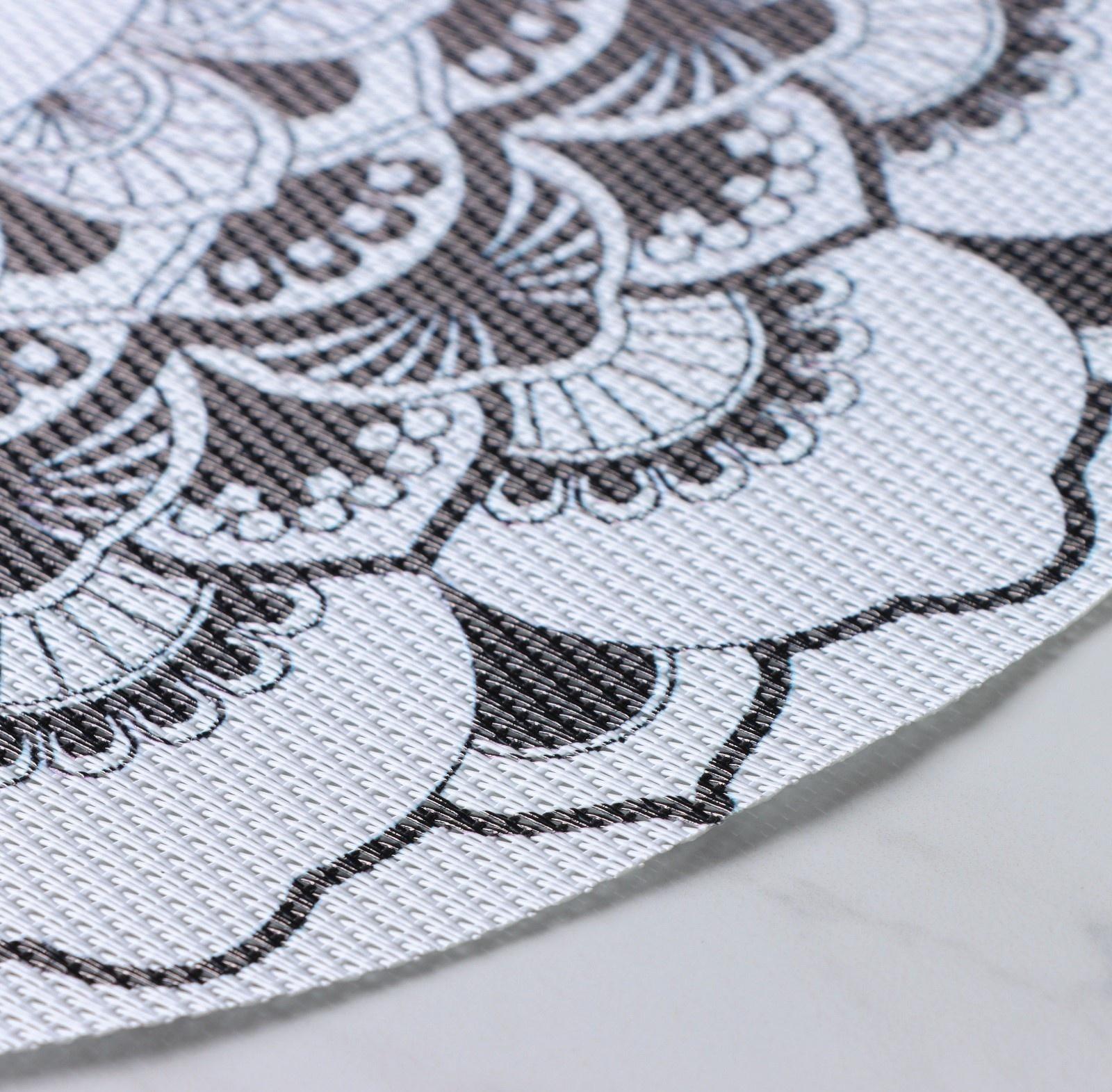 Набор салфеток сервировочных Доляна «Мандалы», 4 шт, d=38 см, цвет белый