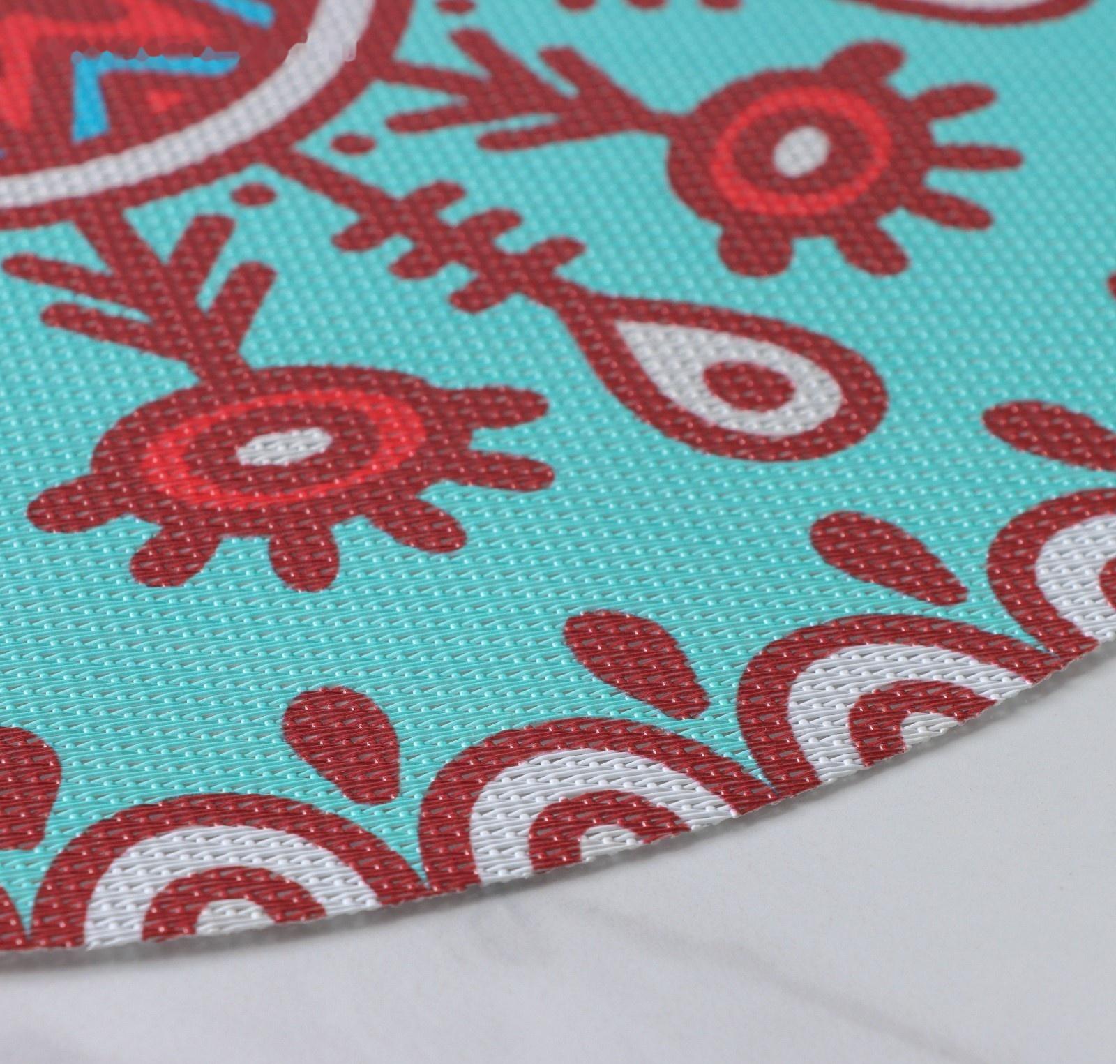 Набор салфеток сервировочных Доляна «Колли», d=38 см, 4 шт, цвет бирюзовый