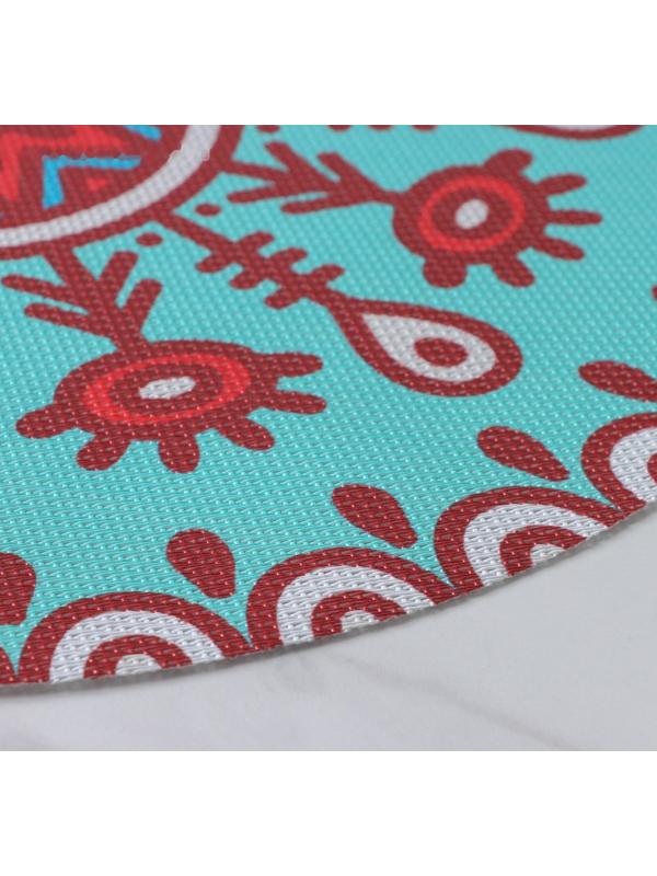 Набор салфеток сервировочных Доляна «Колли», d=38 см, 4 шт, цвет бирюзовый