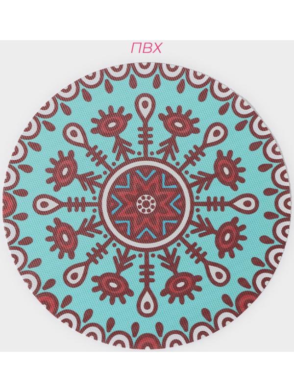 Набор салфеток сервировочных Доляна «Колли», d=38 см, 4 шт, цвет бирюзовый