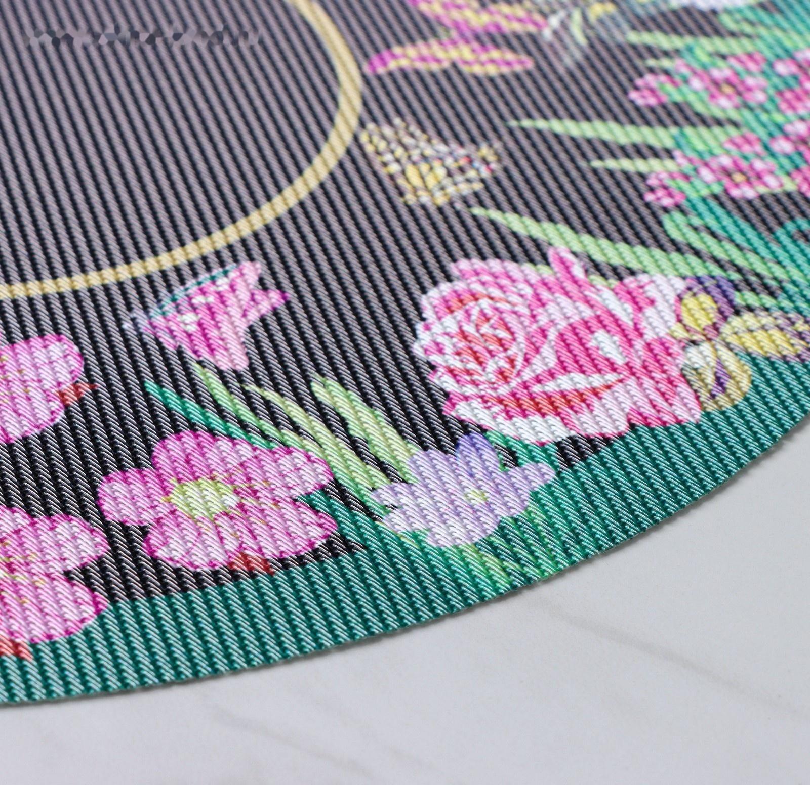 Набор салфеток сервировочных Доляна «Роуз», d=38 см, 4 шт, цвет зелёный