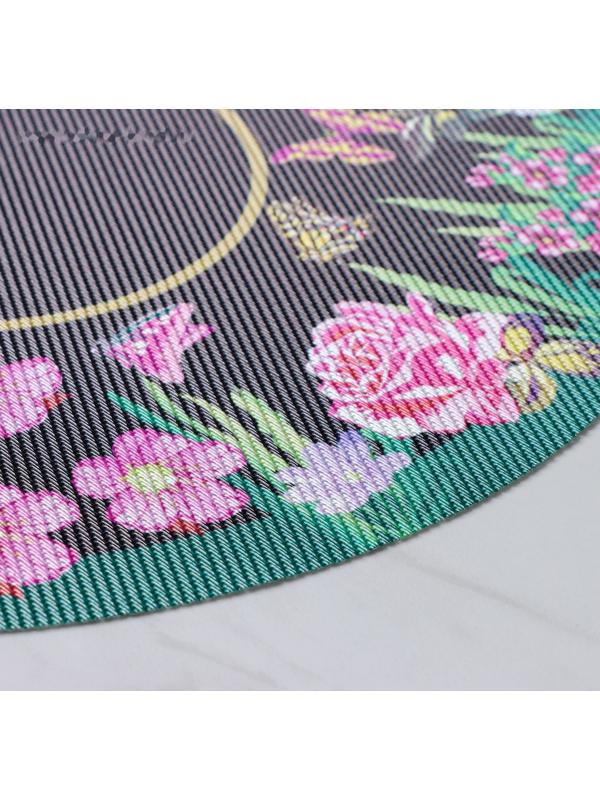 Набор салфеток сервировочных Доляна «Роуз», d=38 см, 4 шт, цвет зелёный