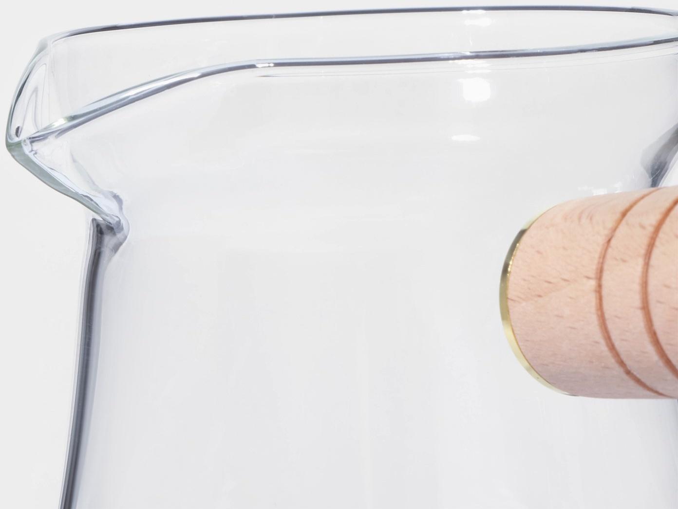 Турка стеклянная «Арабика», 300 мл, 18,5×9×10 см, деревянная ручка