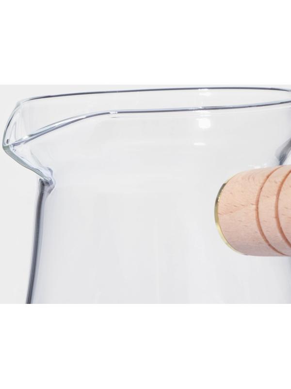 Турка стеклянная «Арабика», 300 мл, 18,5×9×10 см, деревянная ручка