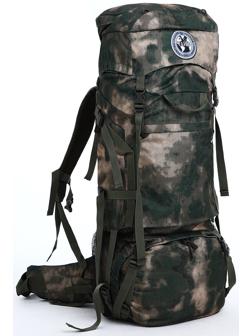 Рюкзак туристический, 80 л, отдел на шнурке, 2 наружных кармана, цвет зелёный/камуфляж