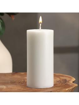 Свеча-цилиндр гладкая,5х10 см, пальмовый воск, жемчужный, 6 ч