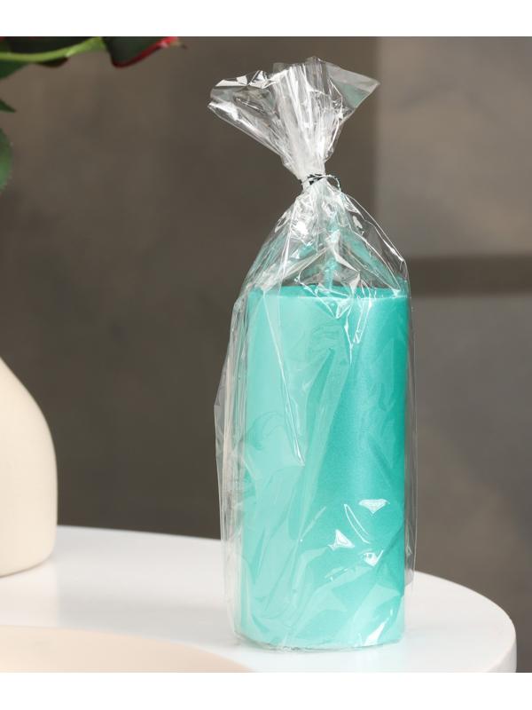 Свеча-цилиндр гладкая,5х10 см, пальмовый воск, тиффани, металлик, 6 ч