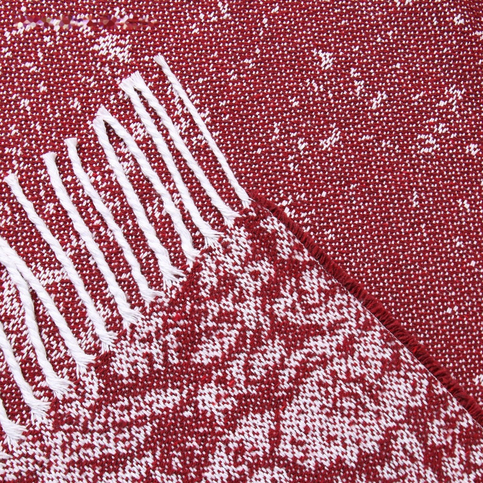 Плед Валенсия 140х200см, 82S/JAMAICA, бел/бордо, хл 50%, пэ 30%, пан 20%