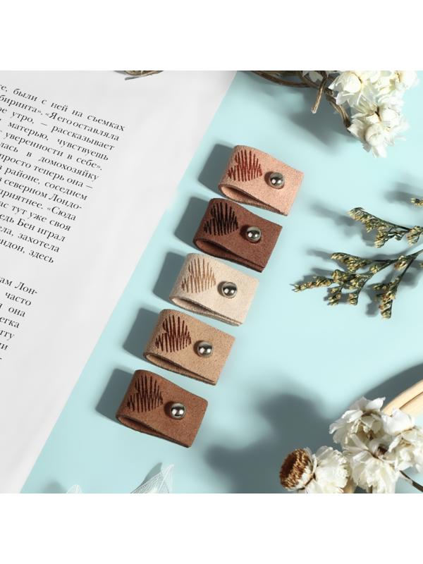 Набор бирок с кнопкой «Сердце», 5 × 1,5 см, 10 шт, цвет разноцветный