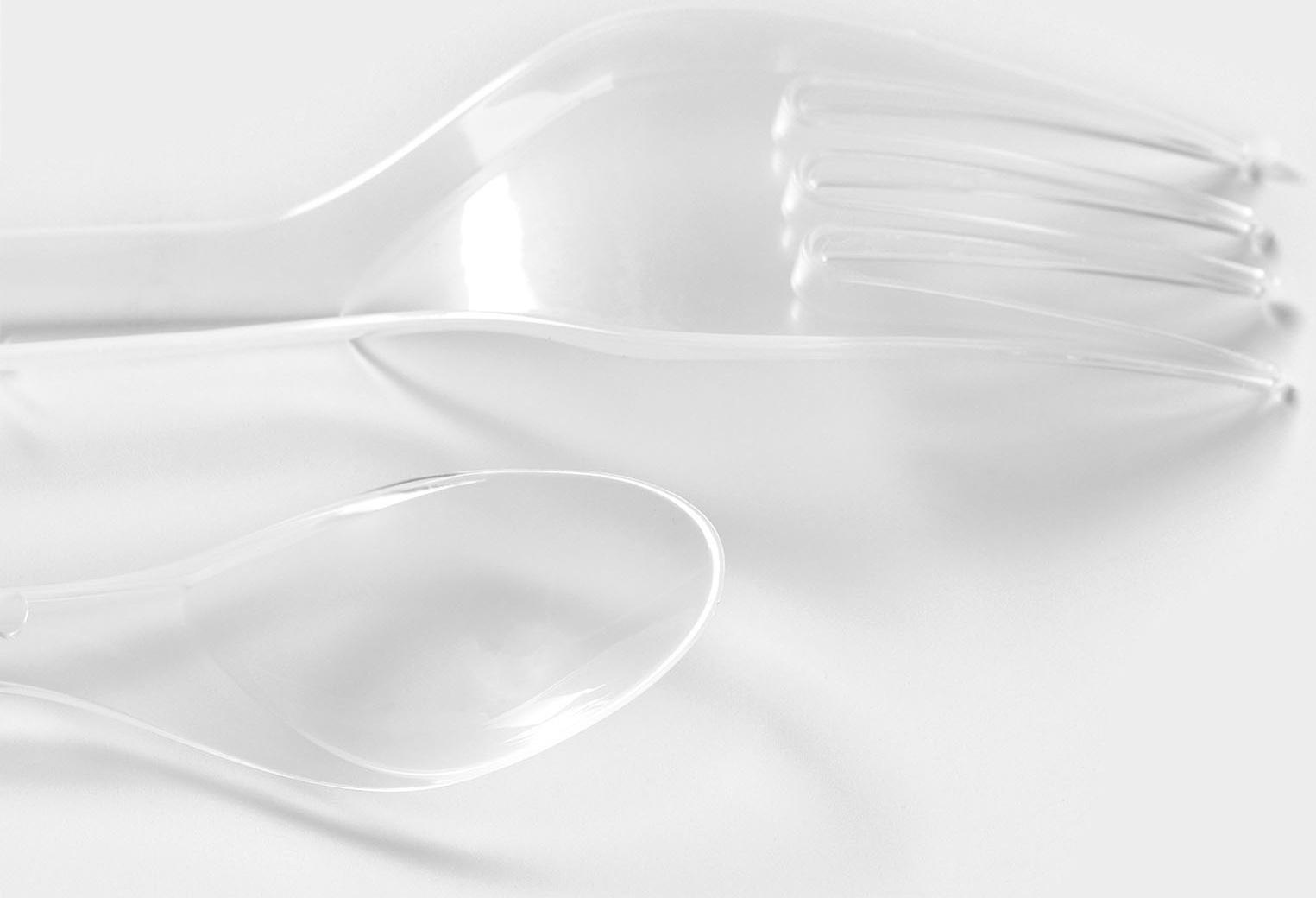 Набор одноразовых столовых приборов Доляна «Премиум», 3 в 1, вилка, ложка, нож, цвет прозрачный