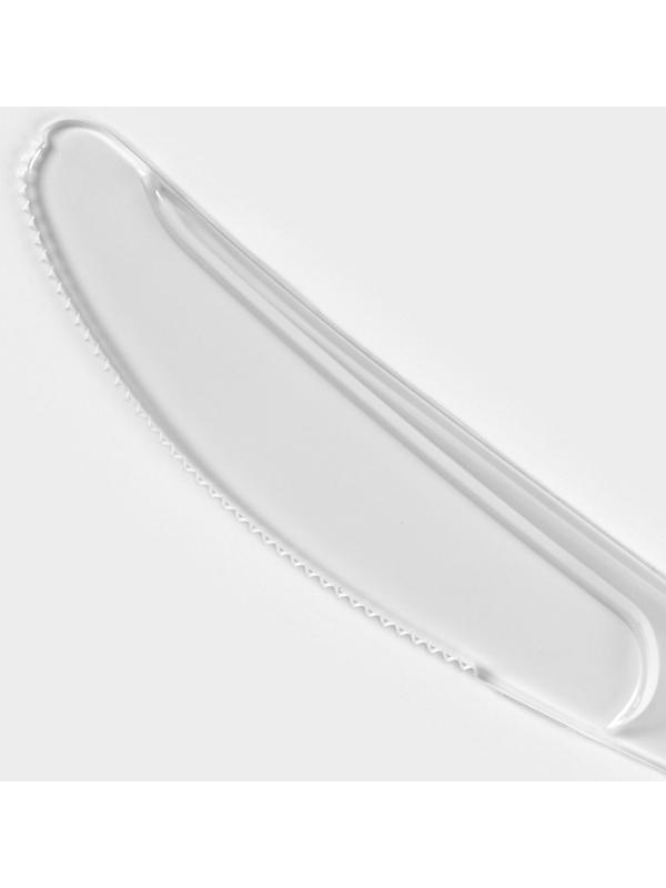 Набор одноразовых столовых приборов Доляна «Премиум», 3 в 1, вилка, ложка, нож, цвет прозрачный