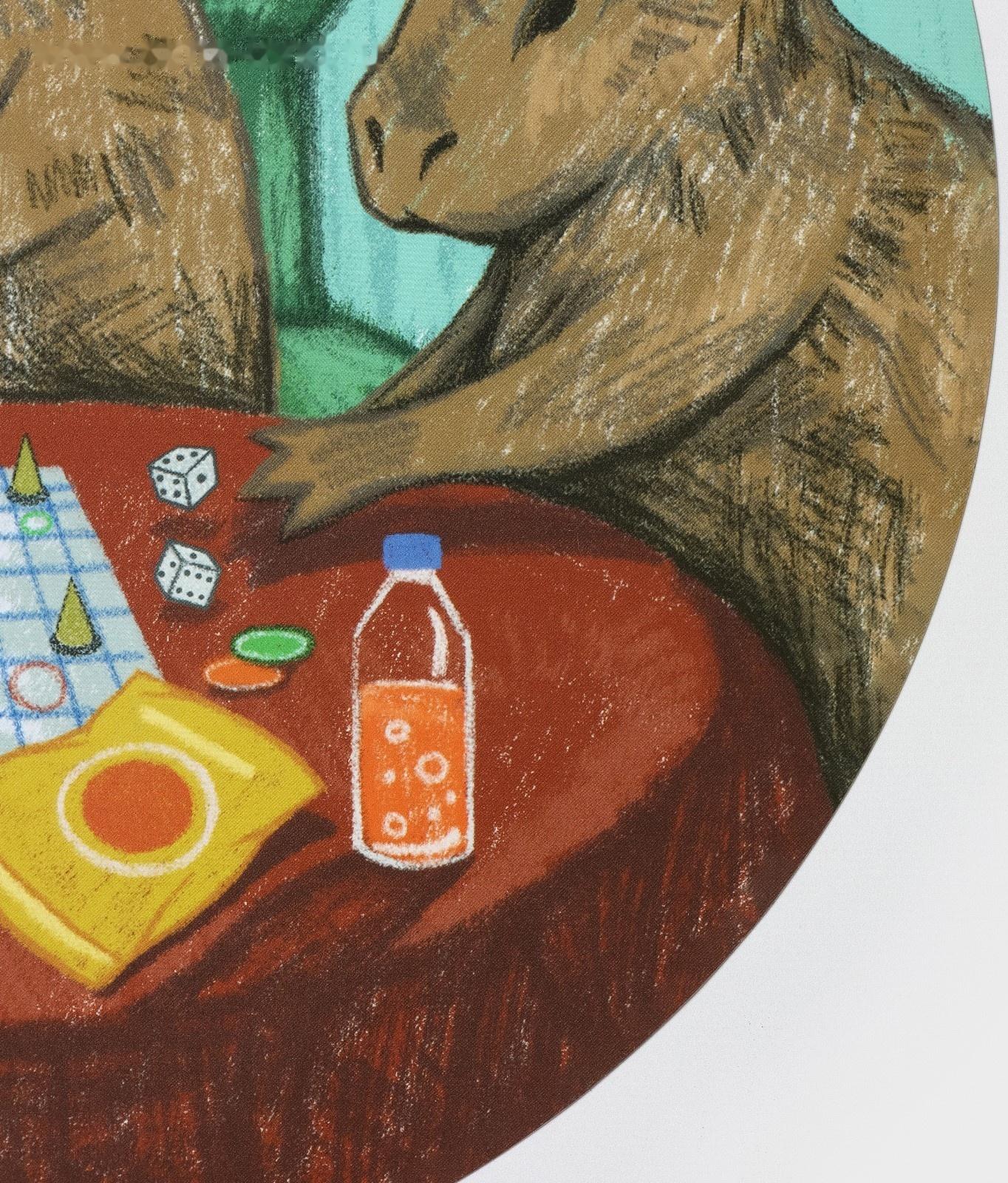 Салфетка сервировочная кухонная Доляна «Капибары настольные игры», настольное покрытие, d=36 см