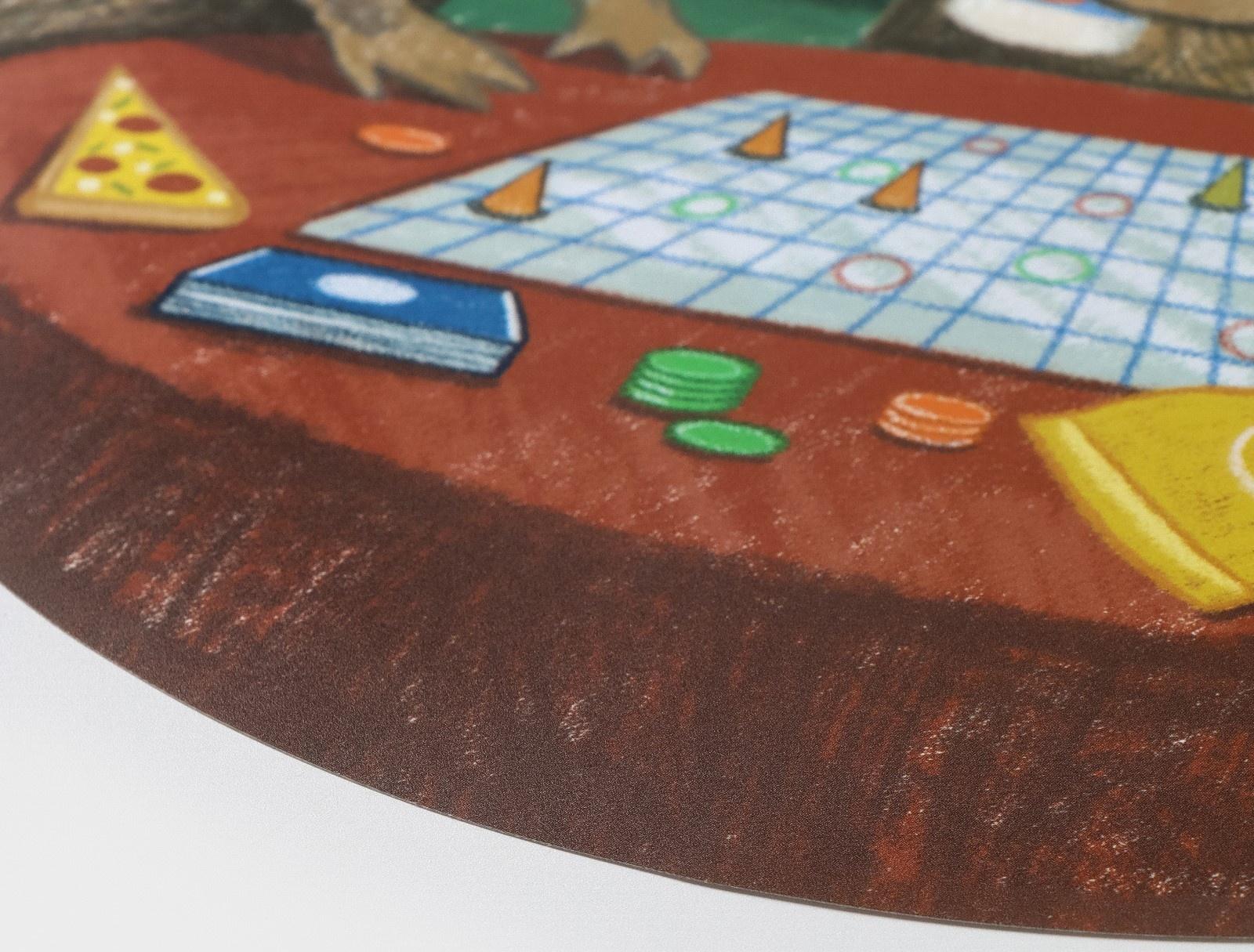 Салфетка сервировочная кухонная Доляна «Капибары настольные игры», настольное покрытие, d=36 см