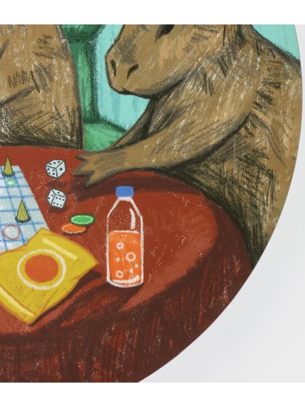 Салфетка сервировочная кухонная Доляна «Капибары настольные игры», настольное покрытие, d=36 см