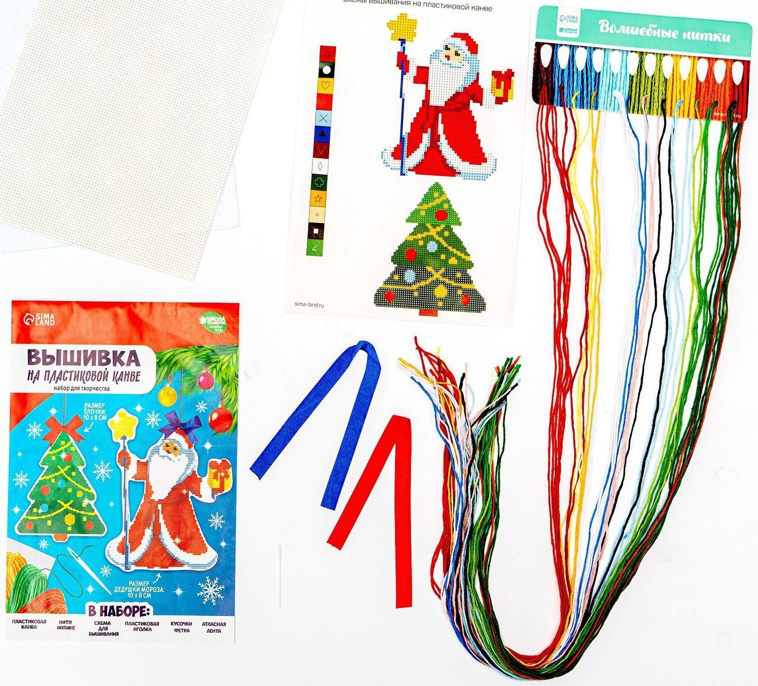 Вышивка крестиком на пластиковой канве «Дедушка Мороз»