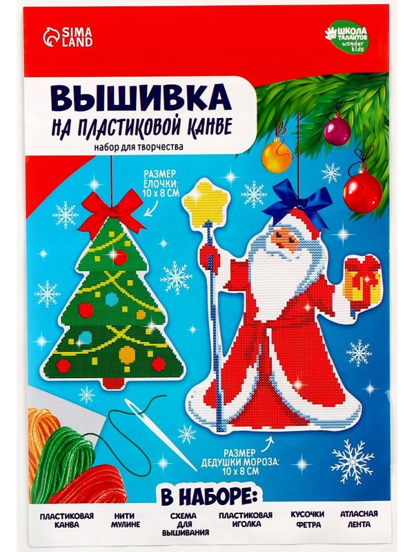 Вышивка крестиком на пластиковой канве «Дедушка Мороз»