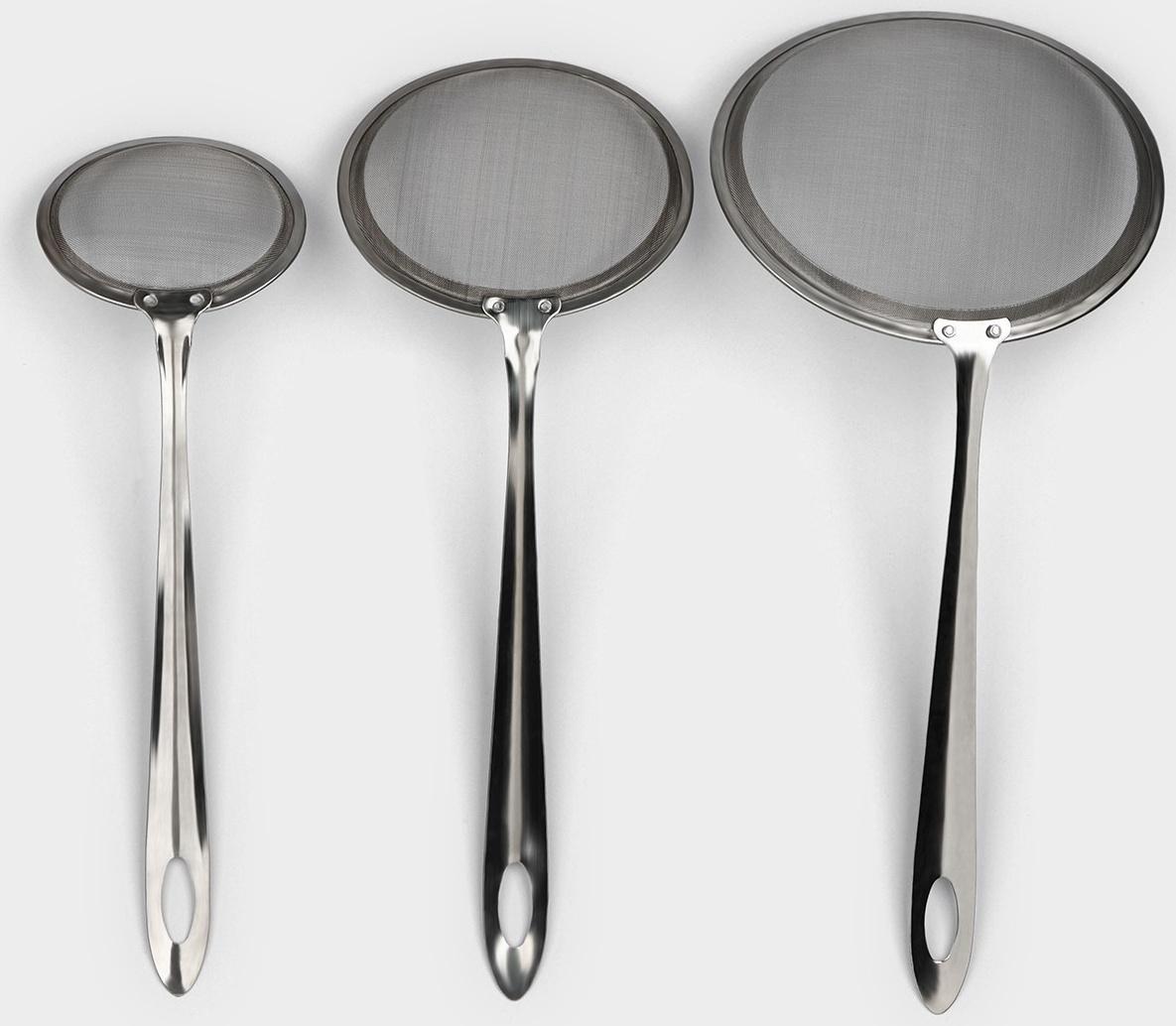 Набор сит Доляна «Металлик» для снятия пены, 3 штуки