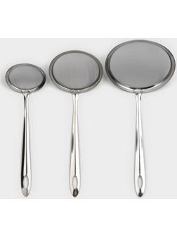 Набор сит Доляна «Металлик» для снятия пены, 3 штуки