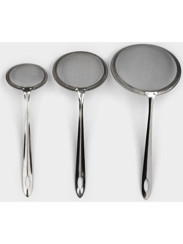 Набор сит Доляна «Металлик» для снятия пены, 3 штуки