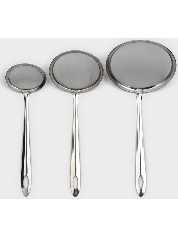 Набор сит Доляна «Металлик» для снятия пены, 3 штуки