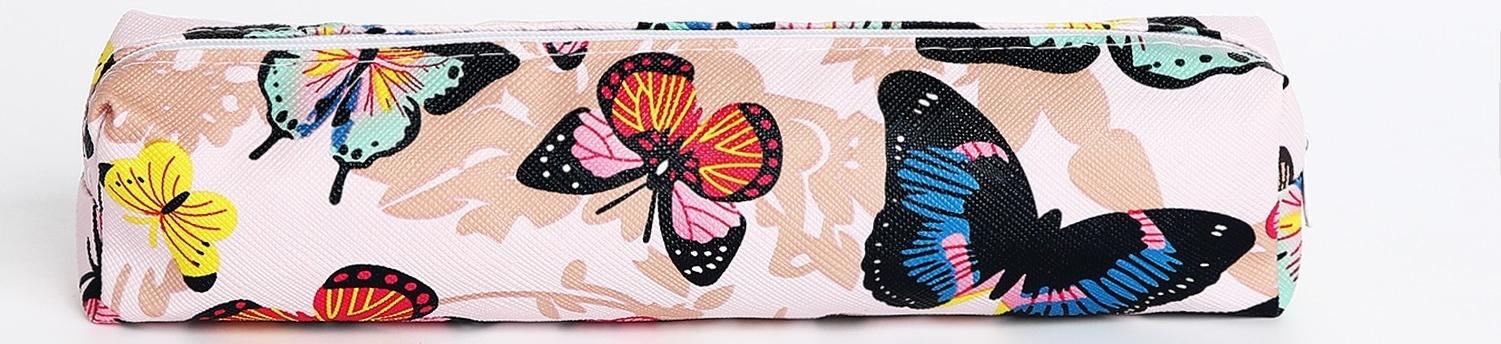 Косметичка-пенал на молнии, цвет розовый