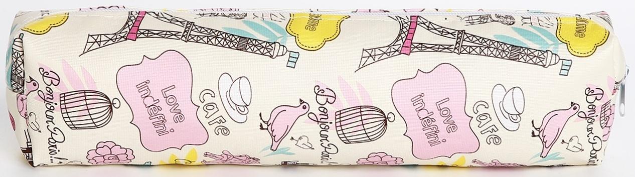 Косметичка-пенал на молнии, цвет бежевый