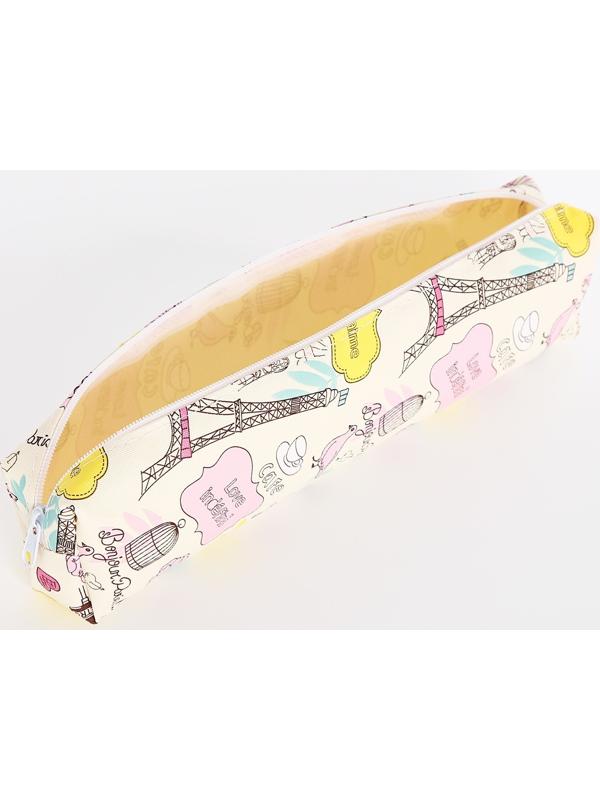 Косметичка-пенал на молнии, цвет бежевый