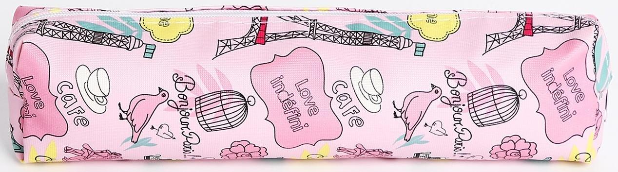 Косметичка-пенал на молнии, цвет розовый