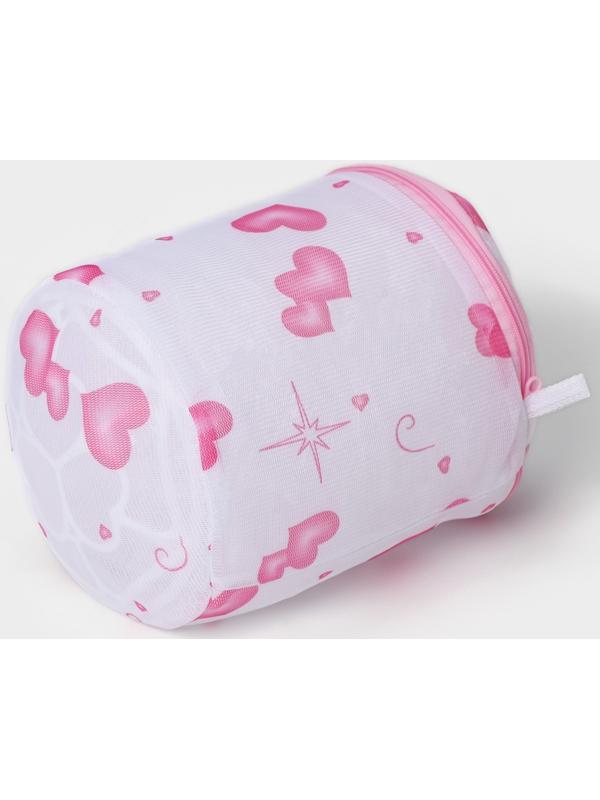 Мешок для стирки белья с диском Доляна, d=15 см, однослойный, мелкая сетка МИКС