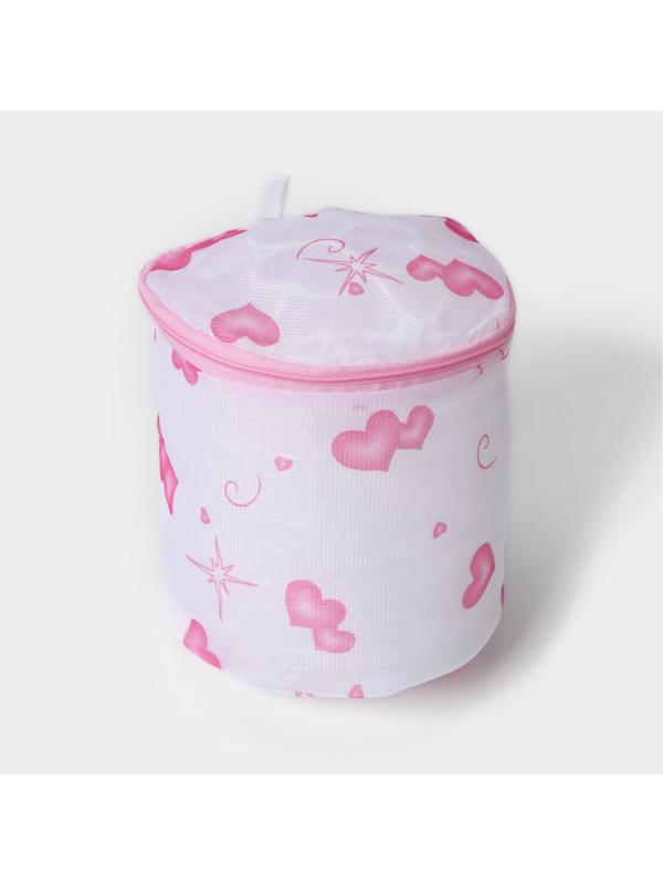 Мешок для стирки белья с диском Доляна, d=15 см, однослойный, мелкая сетка МИКС