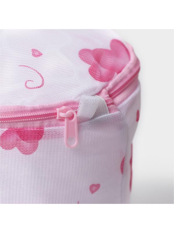 Мешок для стирки белья с диском Доляна, d=15 см, однослойный, мелкая сетка МИКС