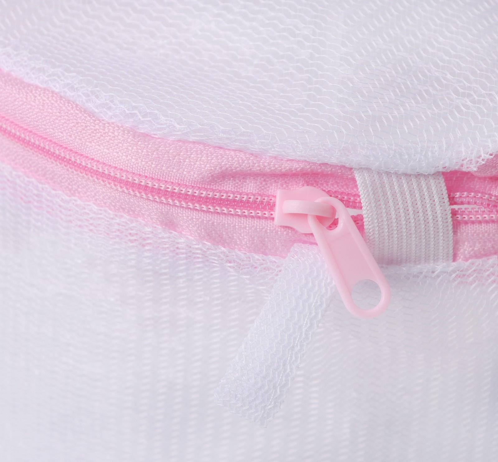 Мешок для стирки белья с диском Доляна, 15×15×19 см, мелкая сетка, цвет белый