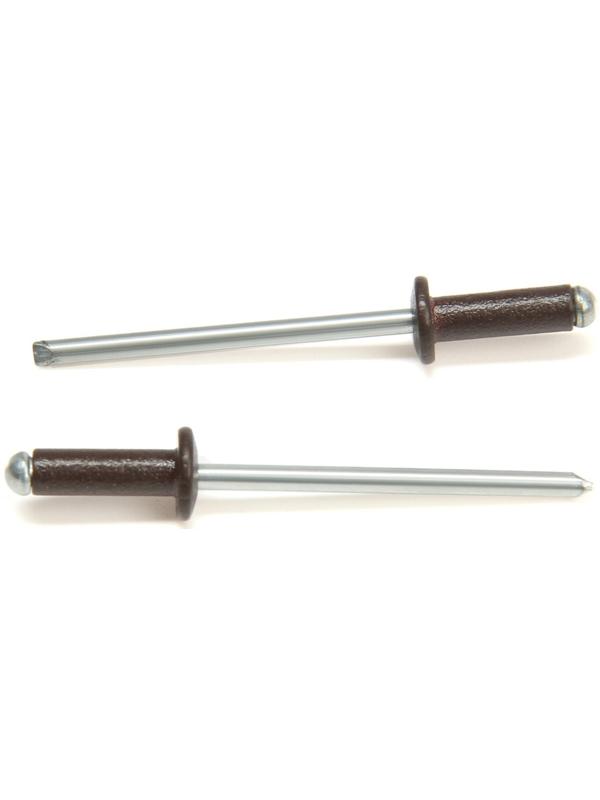 Заклёпки ТУНДРА krep, вытяжные, алюминий-сталь, 3,2х8 мм, темно-коричневые, 50 шт