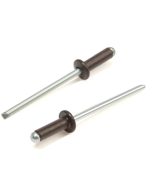 Заклёпки ТУНДРА krep, вытяжные, алюминий-сталь, 3,2х8 мм, темно-коричневые, 50 шт